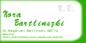 nora bartlinszki business card